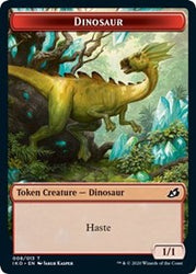 Dinosaur // Human Soldier (004) Double-Sided Token [Ikoria: Lair of Behemoths Tokens] Magic: The Gathering