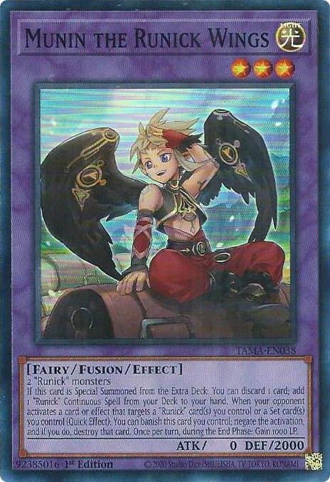 Munin the Runick Wings [TAMA-EN038] Super Rare - Yugioh Cards For Your TCG Needs!