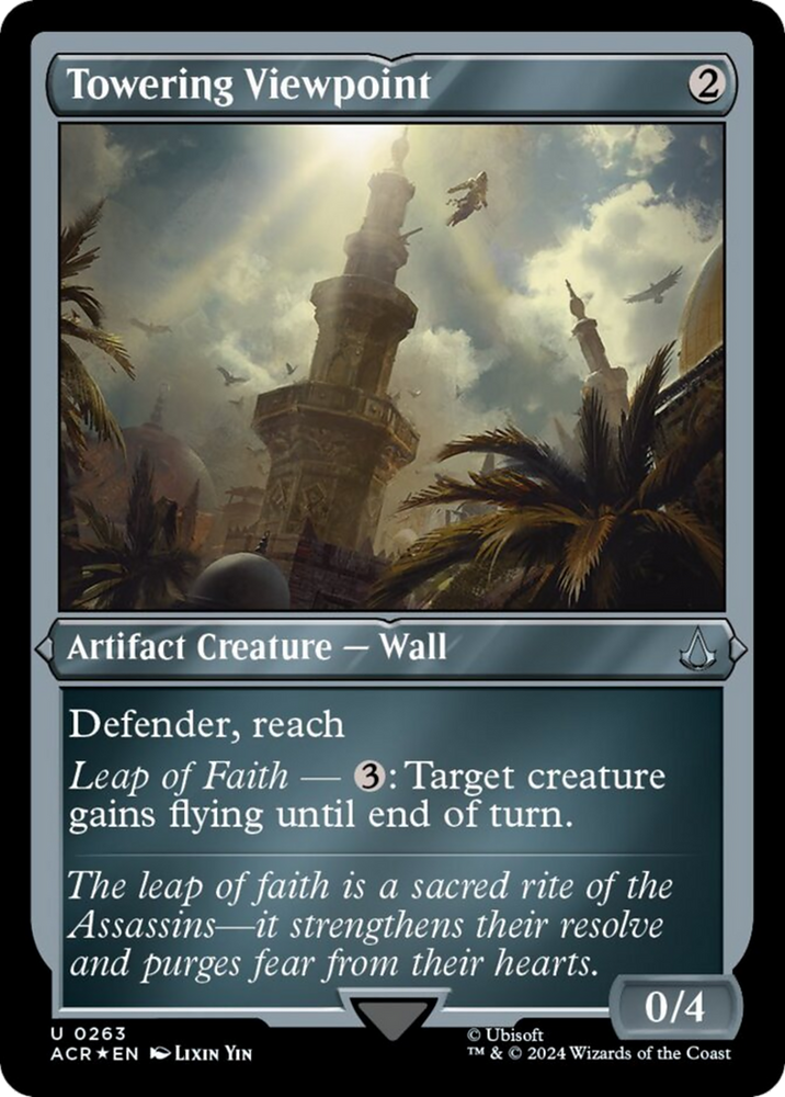 Towering Viewpoint (Foil Etched) [Assassin's Creed] Magic: The Gathering