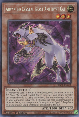 Advanced Crystal Beast Amethyst Cat [BLCR-EN011] Secret Rare - Yugioh Cards For Your TCG Needs!