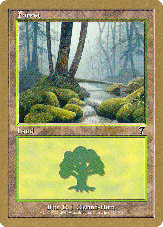 Forest (328) (Sim Han How) [World Championship Decks 2002] Magic: The Gathering