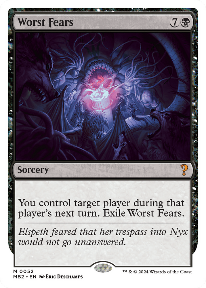 Worst Fears (White Border) [Mystery Booster 2] Magic: The Gathering