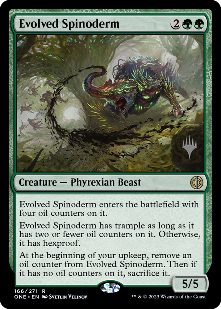 Evolved Spinoderm (Promo Pack) [Phyrexia: All Will Be One Promos] Magic: The Gathering