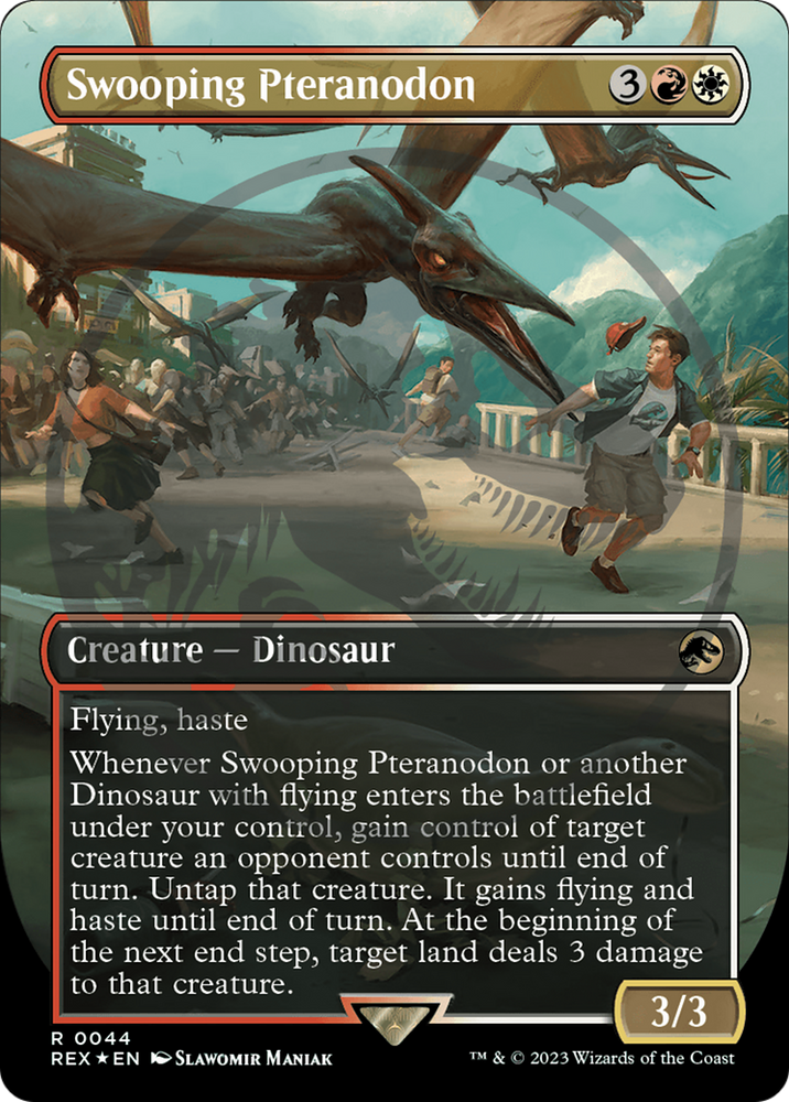 Swooping Pteranodon (Emblem) (Borderless) [Jurassic World Collection Tokens] Magic: The Gathering