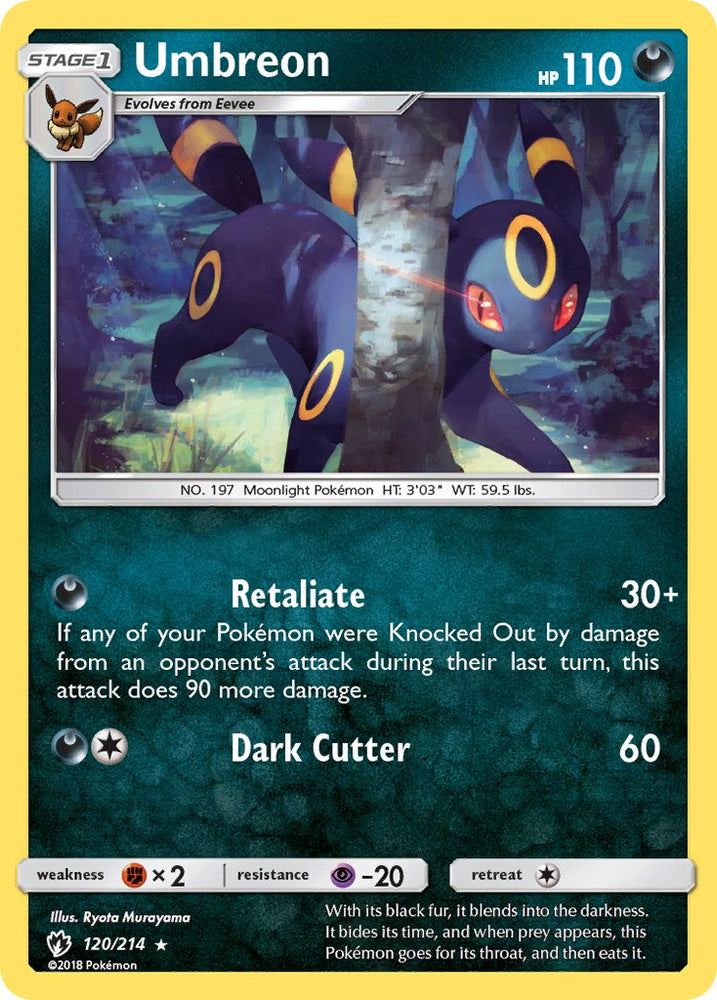 Umbreon (120/214) (Cosmos Holo) (Blister Exclusive) [Sun & Moon: Lost Thunder] Pokémon