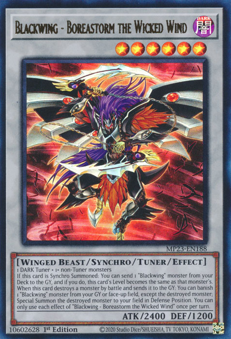 Blackwing - Boreastorm the Wicked Wind [MP23-EN188] Ultra Rare - Yugioh Cards For Your TCG Needs!
