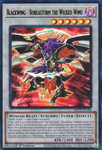 Blackwing - Boreastorm the Wicked Wind [MP23-EN188] Ultra Rare - Yugioh Cards For Your TCG Needs!