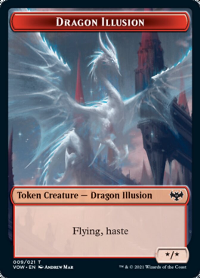 Insect // Dragon Illusion Double-Sided Token [Innistrad: Crimson Vow Tokens] Magic: The Gathering