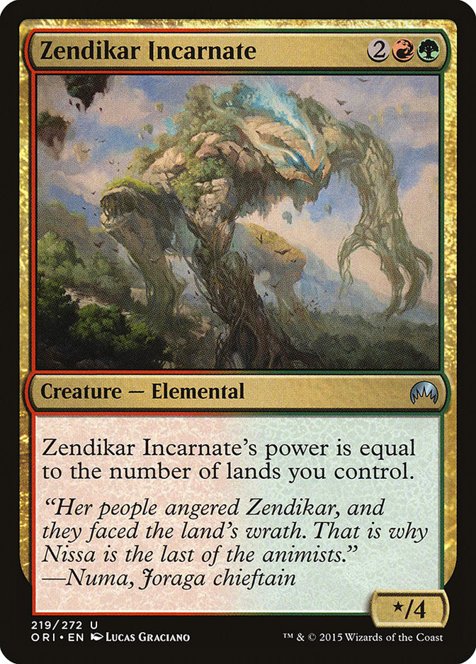 Zendikar Incarnate [Magic Origins] Magic: The Gathering