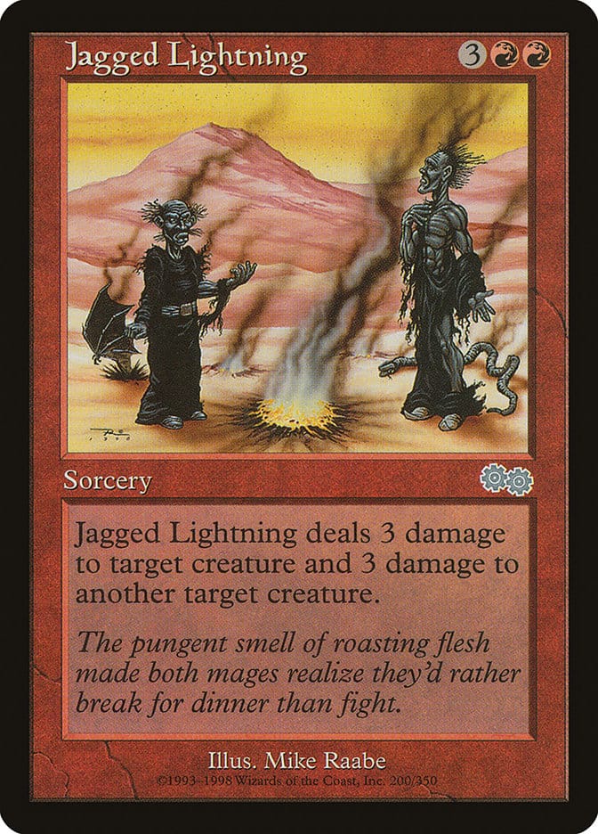 Jagged Lightning [Urza's Saga] Magic: The Gathering