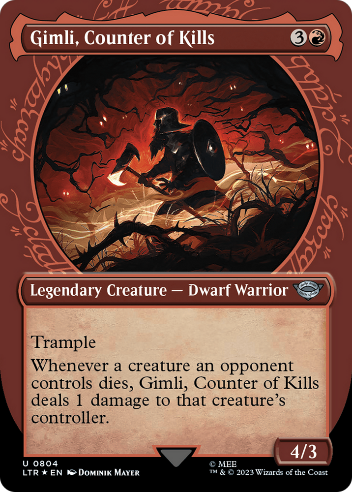 Gimli, Counter of Kills (Showcase) (Surge Foil) [The Lord of the Rings: Tales of Middle-Earth] Magic: The Gathering
