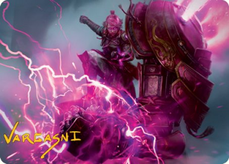 Voltage Surge Art Card (Gold-Stamped Signature) [Kamigawa: Neon Dynasty Art Series] Magic: The Gathering