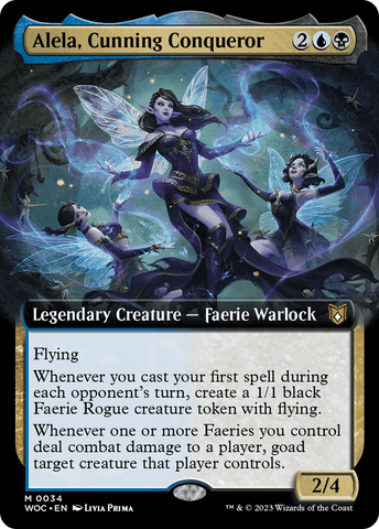 Alela, Cunning Conqueror (Extended Art) [Wilds of Eldraine Commander] Magic: The Gathering