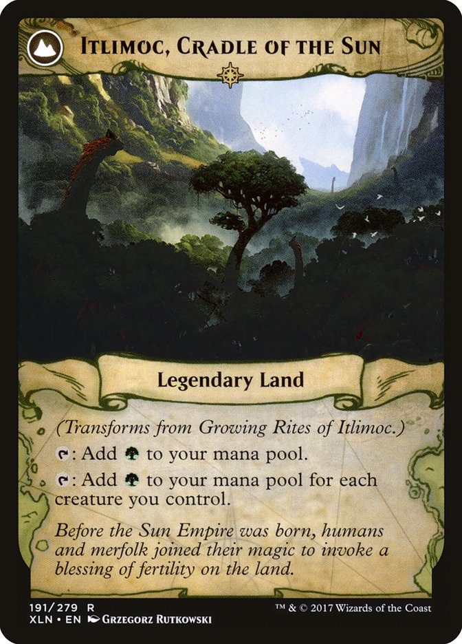 Growing Rites of Itlimoc // Itlimoc, Cradle of the Sun [Ixalan] Magic: The Gathering
