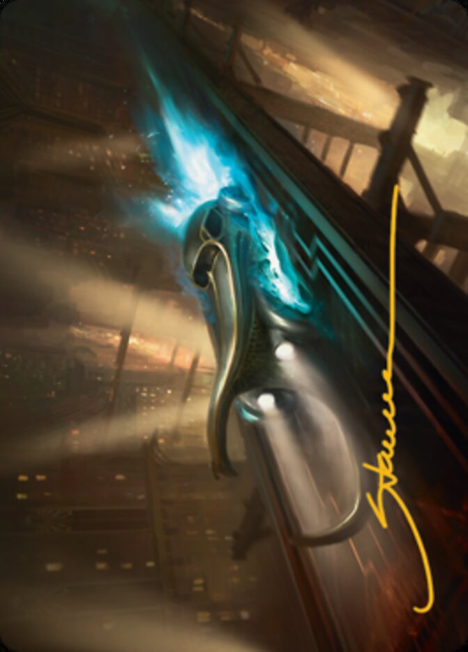 Run Out of Town Art Card (Gold-Stamped Signature) [Streets of New Capenna Art Series] Magic: The Gathering