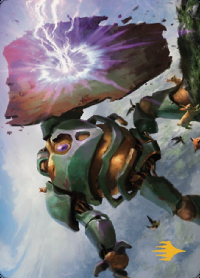 Walking Bulwark Art Card (Gold-Stamped Signature) [Dominaria United Art Series] Magic: The Gathering