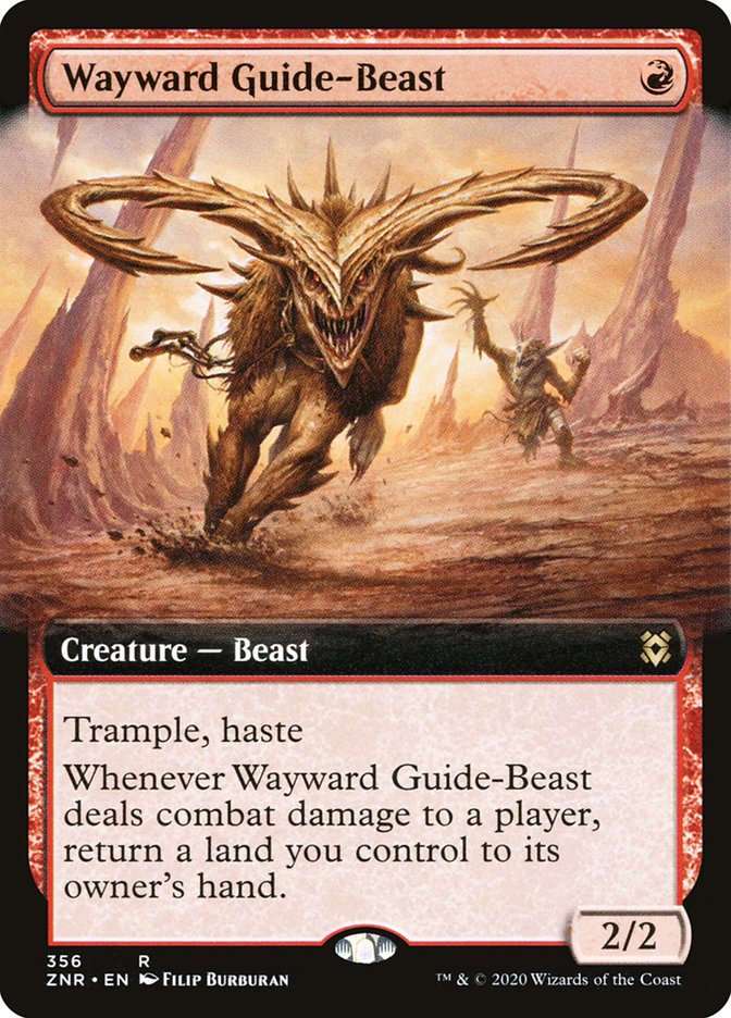 Wayward Guide-Beast (Extended Art) [Zendikar Rising] Magic: The Gathering
