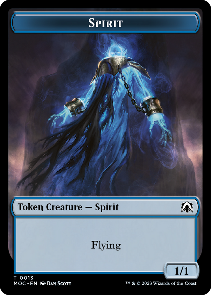 Spirit (9) // Spirit (13) Double-Sided Token [March of the Machine Commander Tokens] Magic: The Gathering