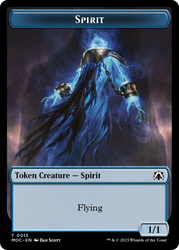 Spirit (9) // Spirit (13) Double-Sided Token [March of the Machine Commander Tokens] Magic: The Gathering
