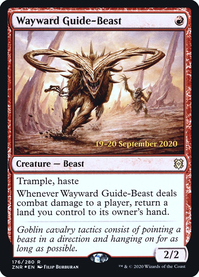 Wayward Guide-Beast [Zendikar Rising Prerelease Promos] Magic: The Gathering