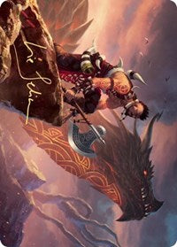 Dragonkin Berserker Art Card (Gold-Stamped Signature) [Kaldheim Art Series] Magic: The Gathering