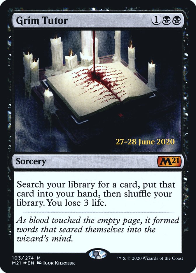 Grim Tutor [Core Set 2021 Prerelease Promos] Magic: The Gathering