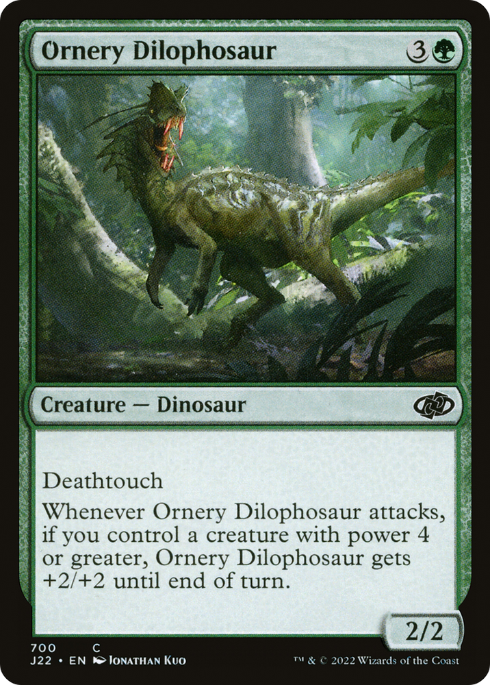 Ornery Dilophosaur [Jumpstart 2022] Magic: The Gathering