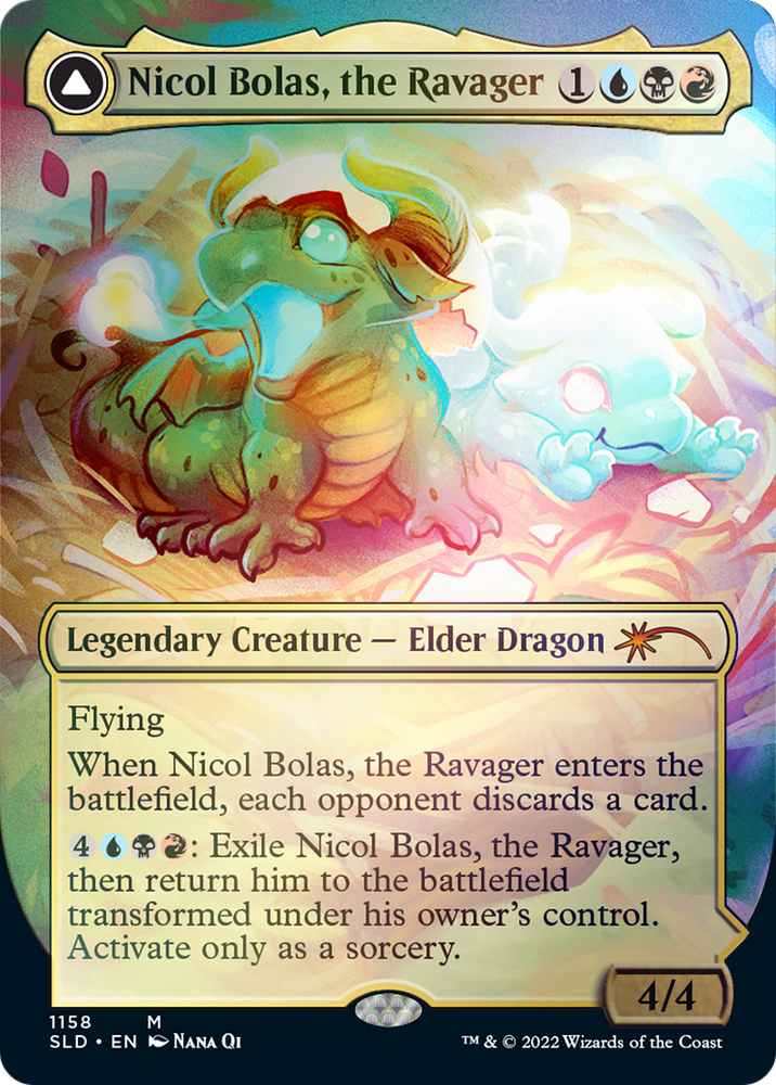 Nicol Bolas, the Ravager // Nicol Bolas, the Arisen (Borderless) [Secret Lair: From Cute to Brute] Magic: The Gathering