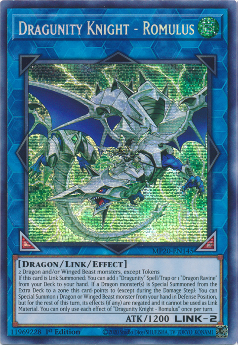 Dragunity Knight - Romulus [MP20-EN145] Prismatic Secret Rare - Yugioh Cards For Your TCG Needs!