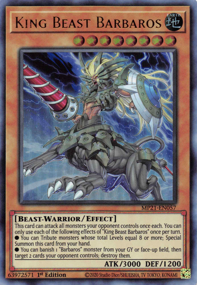 King Beast Barbaros [MP21-EN057] Ultra Rare - Yugioh Cards For Your TCG Needs!