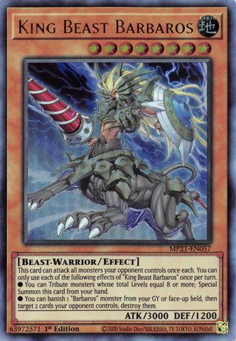 King Beast Barbaros [MP21-EN057] Ultra Rare - Yugioh Cards For Your TCG Needs!