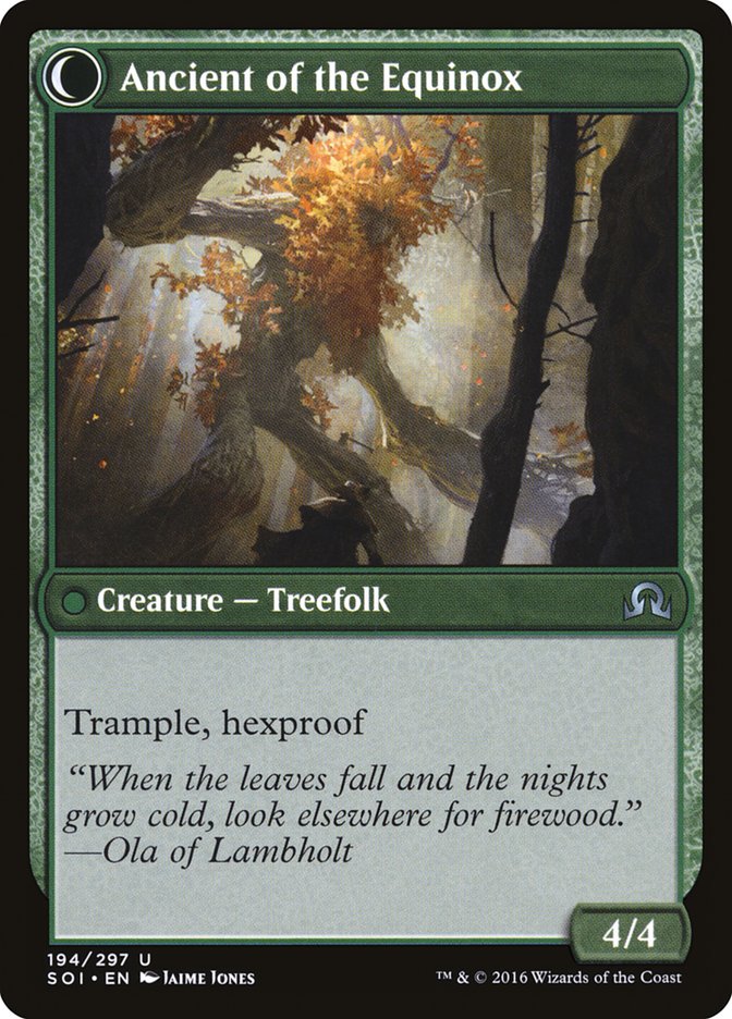 Autumnal Gloom // Ancient of the Equinox [Shadows over Innistrad] Magic: The Gathering