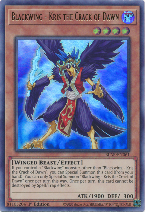 Blackwing - Kris the Crack of Dawn [BLAR-EN061] Ultra Rare - Yugioh Cards For Your TCG Needs!