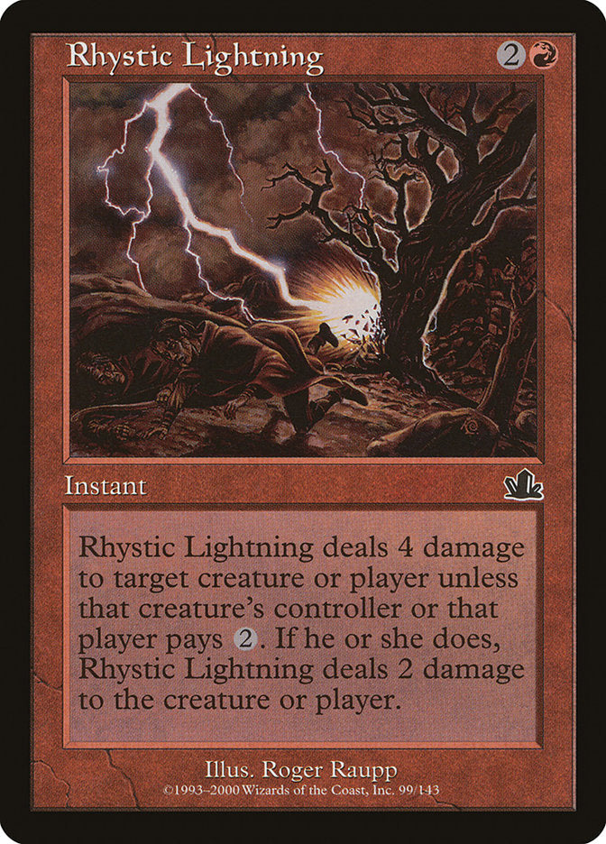 Rhystic Lightning [Prophecy] Magic: The Gathering