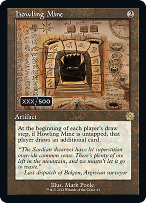 Howling Mine (Retro Schematic) (Serialized) [The Brothers' War Retro Artifacts] Magic: The Gathering