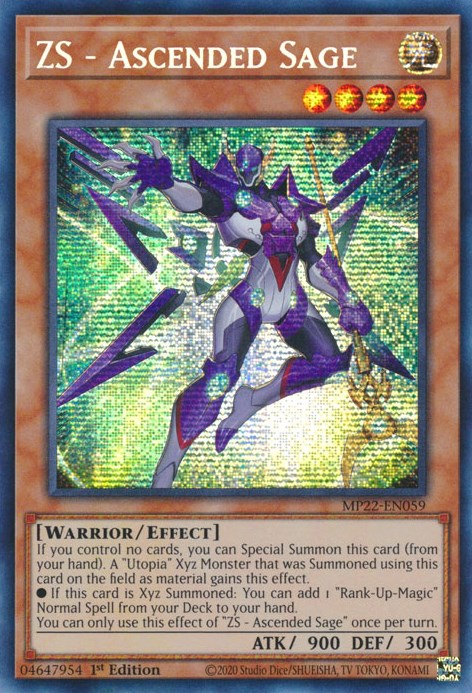 ZS - Ascended Sage [MP22-EN059] Prismatic Secret Rare - Yugioh Cards For Your TCG Needs!