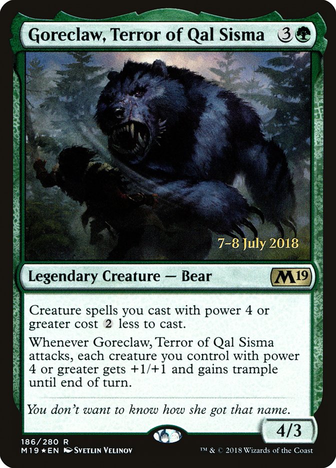 Goreclaw, Terror of Qal Sisma [Core Set 2019 Prerelease Promos] Magic: The Gathering
