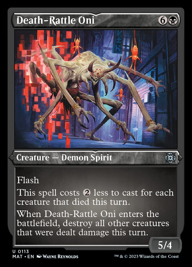 Death-Rattle Oni (Foil Etched) [March of the Machine: The Aftermath] Magic: The Gathering