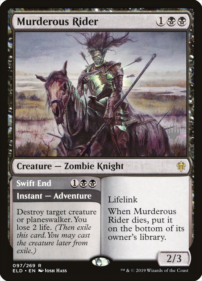Murderous Rider // Swift End (Promo Pack) [Throne of Eldraine Promos] Magic: The Gathering