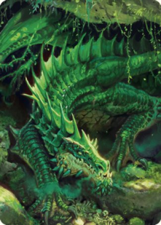 Lurking Green Dragon Art Card [Commander Legends: Battle for Baldur's Gate Art Series] Magic: The Gathering
