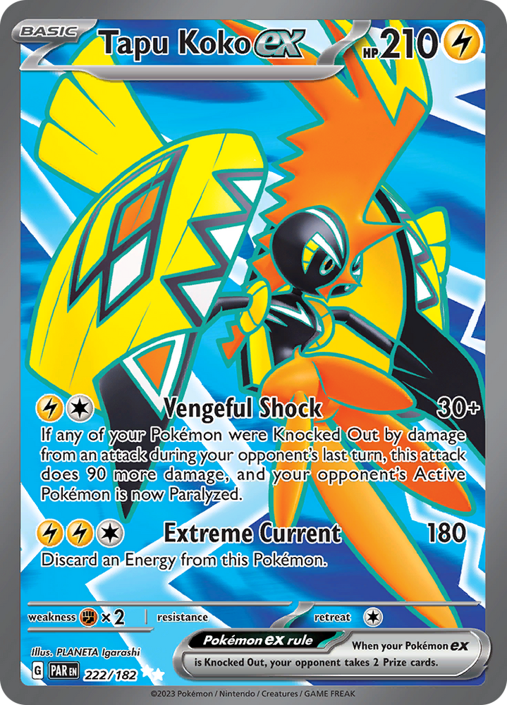Tapu Koko ex (222/182) [Scarlet & Violet: Paradox Rift] Pokémon