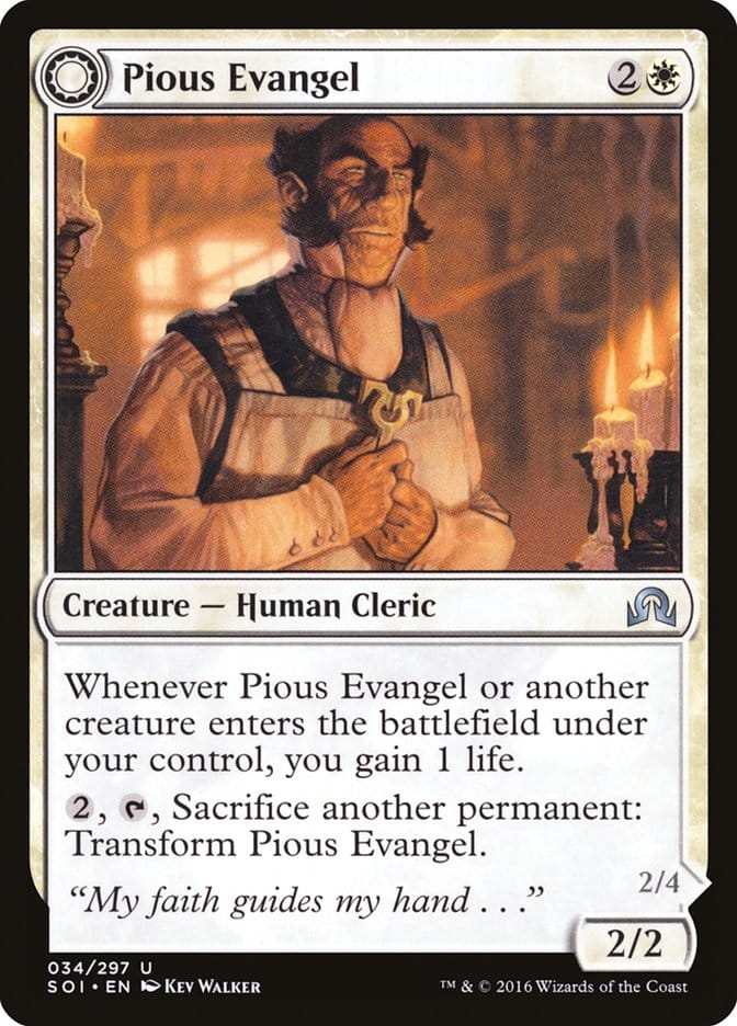Pious Evangel // Wayward Disciple [Shadows over Innistrad] Magic: The Gathering