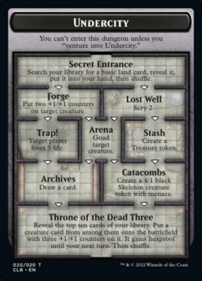 The Initiative // Undercity Double-Sided Token [Commander Legends: Battle for Baldur's Gate Tokens] Magic: The Gathering