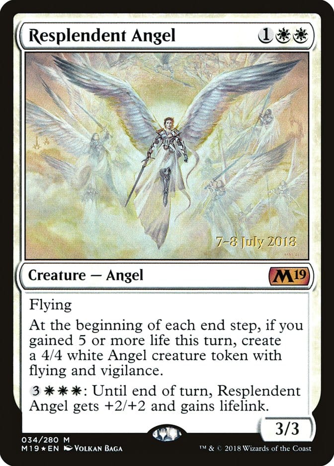 Resplendent Angel [Core Set 2019 Prerelease Promos] Magic: The Gathering