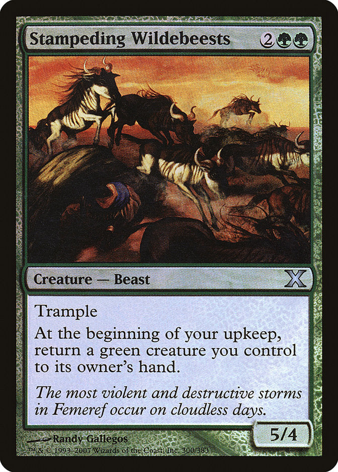 Stampeding Wildebeests (Premium Foil) [Tenth Edition] Magic: The Gathering