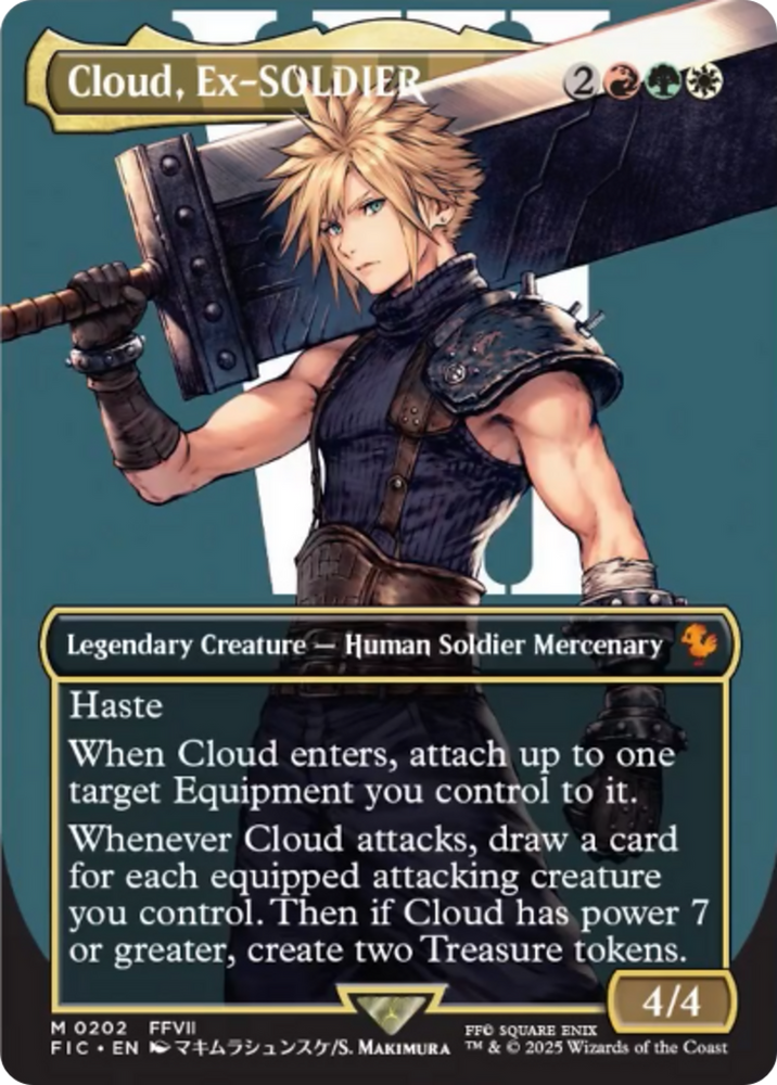 Cloud, Ex-SOLDIER (Borderless) [FINAL FANTASY Commander] Magic: The Gathering