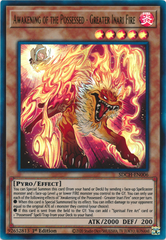 Awakening of the Possessed - Greater Inari Fire [SDCH-EN006] Ultra Rare - Yugioh Cards For Your TCG Needs!