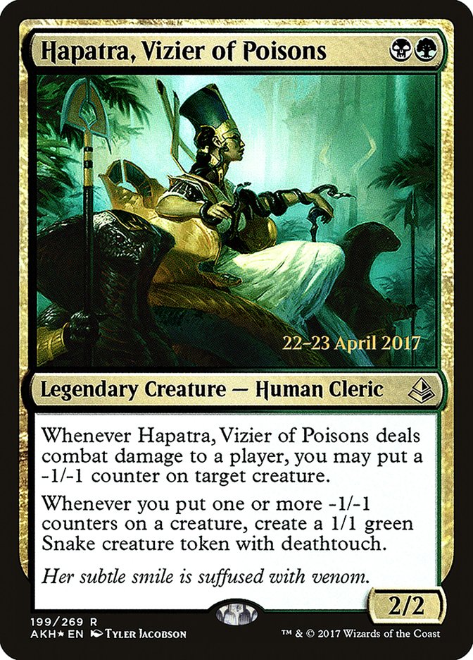 Hapatra, Vizier of Poisons [Amonkhet Prerelease Promos] Magic: The Gathering