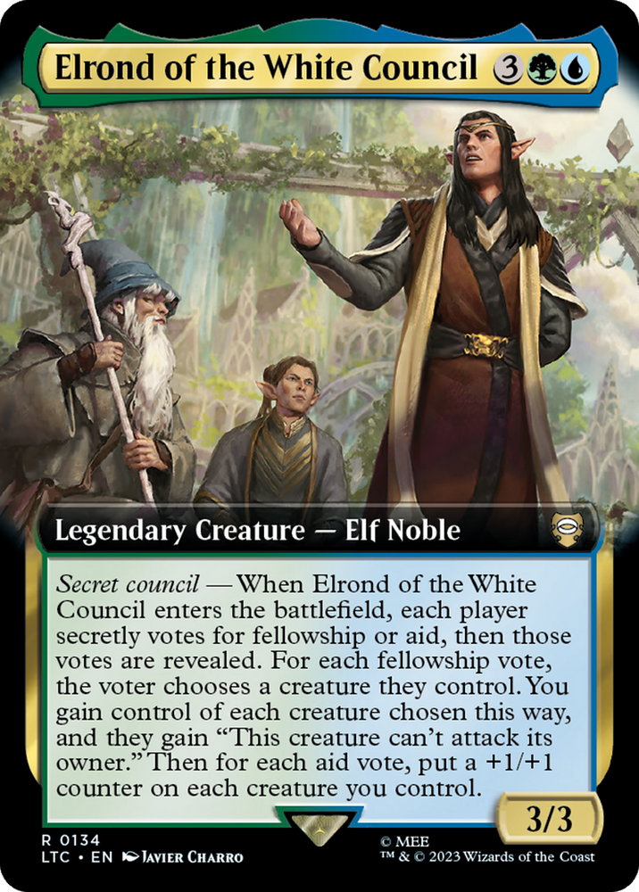 Elrond of the White Council (Extended Art) [The Lord of the Rings: Tales of Middle-Earth Commander] Magic: The Gathering
