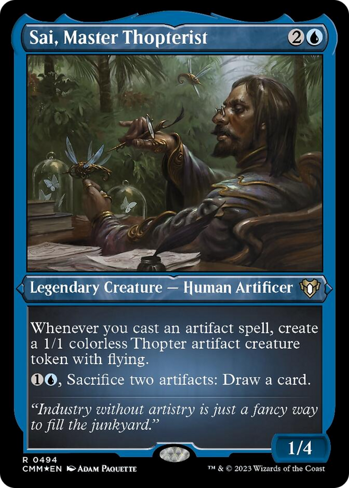 Sai, Master Thopterist (Foil Etched) [Commander Masters] Magic: The Gathering